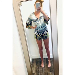 On Twelfth Aztec Quarter Sleeve Romper